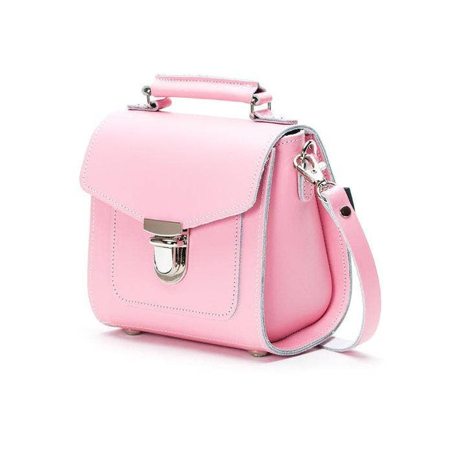 Handmade Leather Sugarcube Handbag - Pastel Pink - Small