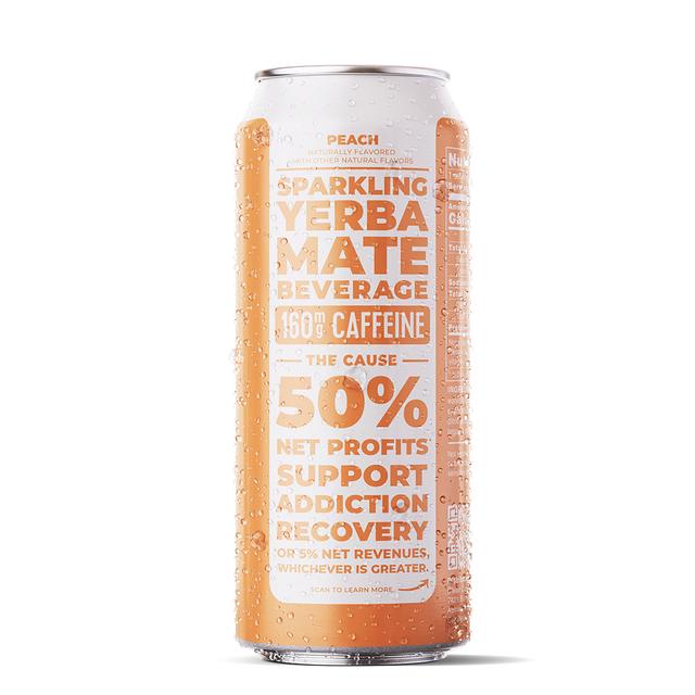 Peach Organic Sparkling Yerba Mate Summer  Tea Drink