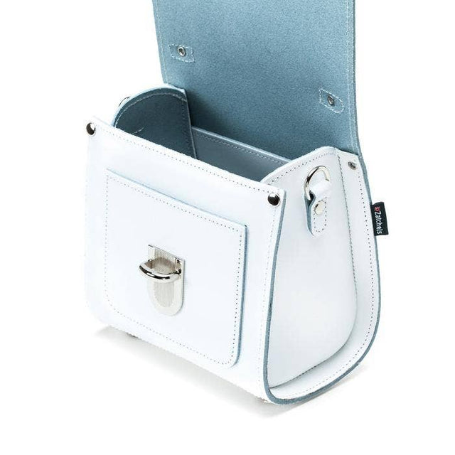 Handmade Leather Sugarcube Handbag - White - Small