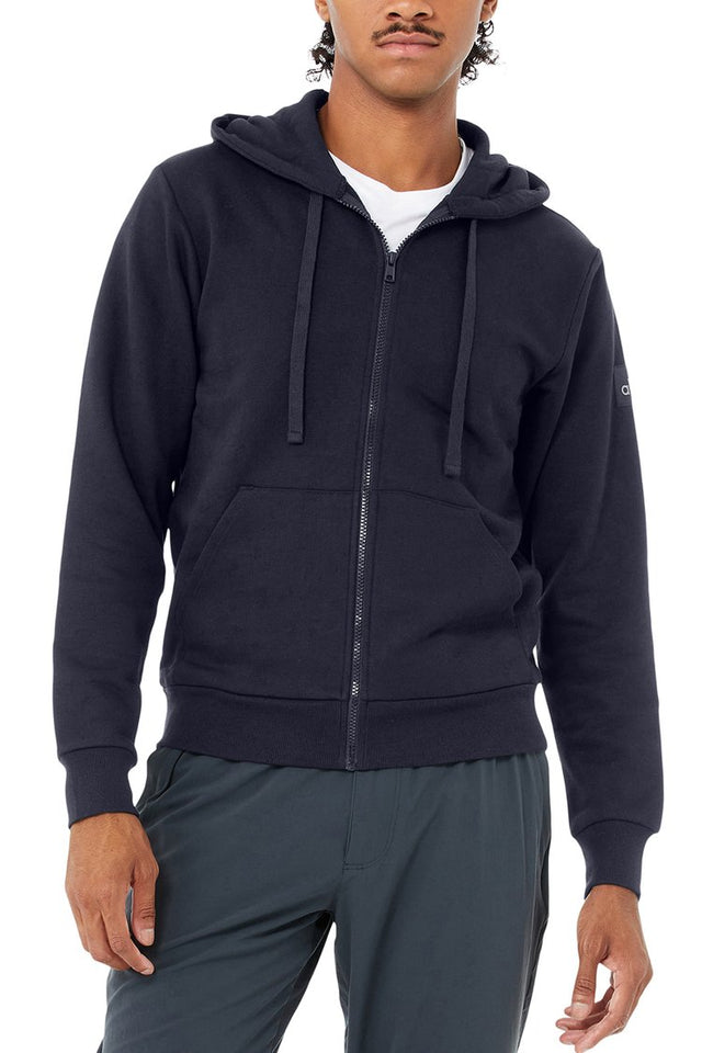 Alo Yoga Men's Everyday Full Zip Hoodie, Athletic Heather Grey, XX-Large at   Men's Clothing store